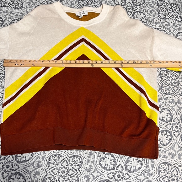 & Other Stories White Yellow Brown Varsity Knit Sweater Large - Picture 7 of 11